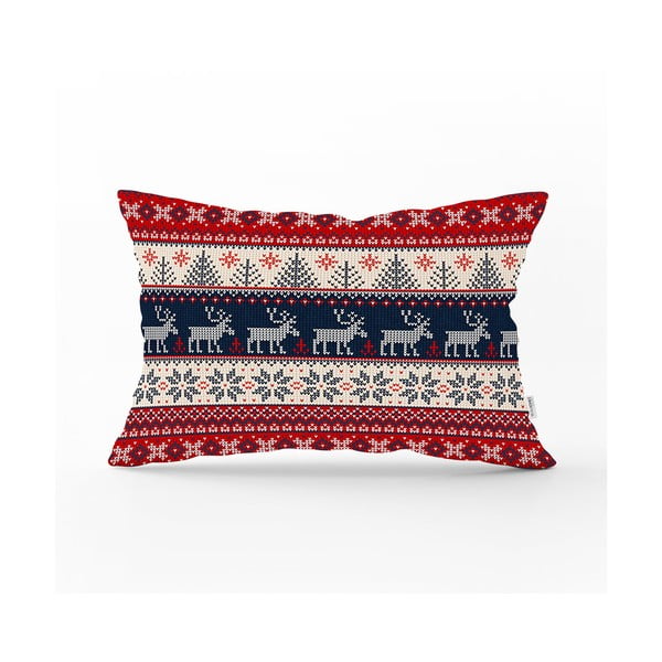 Față de pernă cu model de Crăciun Minimalist Cushion Covers Blue Nordic, 35 x 55 cm