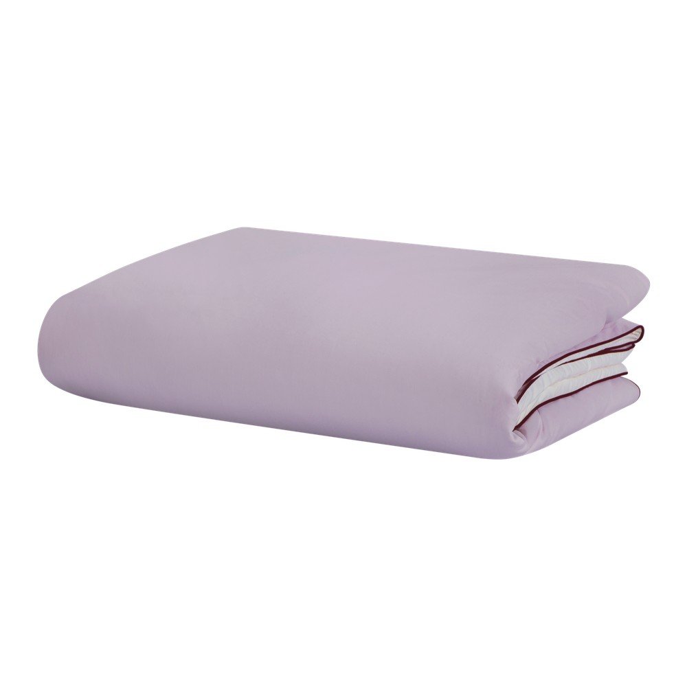 Husă de pilotă mov lavandă din bumbac satinat pentru pat de o persoană 140x200 cm Oba – noo.ma