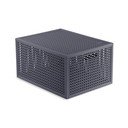 Cutie de depozitare gri închis din plastic reciclat cu capac 30x38x21 cm Kaya – Curver