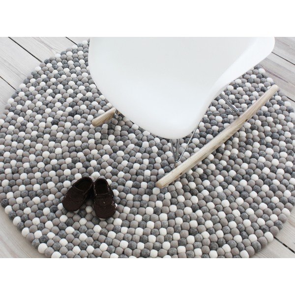 Covor cu bile din lână Wooldot Ball Rugs, ⌀ 120 cm, gri deschis-image-2