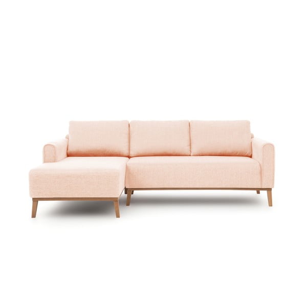 Canapea cu șezlong pe partea stângă Vivonita Milton, roz deschis