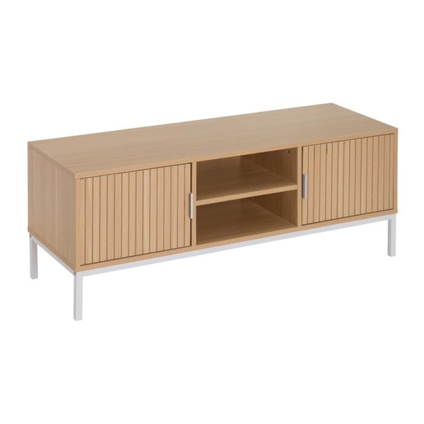 Comodă TV în culoare naturală cu aspect de lemn de stejar 120x45x40 cm Mid-Lines – Casa Selección
