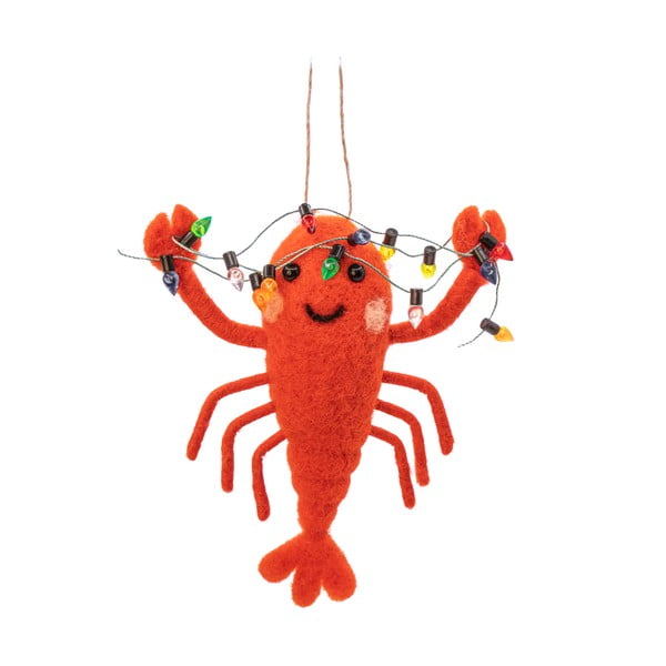 Ornament de Crăciun lucrat manual din material textil 11 cm Lobster – Sass & Belle