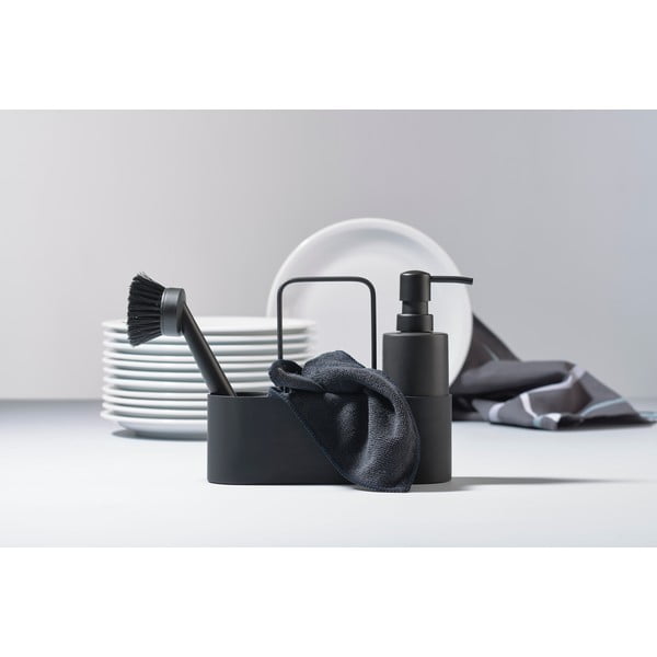 Suport pentru accesorii de spălat negru din plastic/din silicon Singles – Zone-image-1