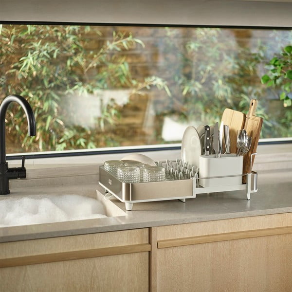 Scurgător de vase argintiu din metal Extend – Joseph Joseph-image-1