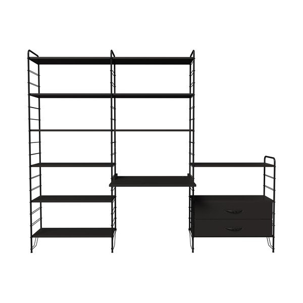 Sistem modular de rafturi negru 244x204 cm Dakota – Tenzo-image-1