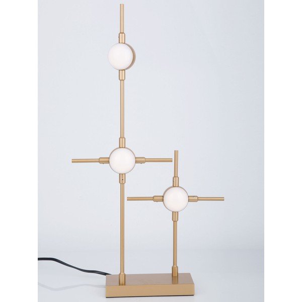 Veioză aurie LED din metal cu abajur din sticlă acrilică (înălțime 52 cm) Atomo – Nova Luce-image-2