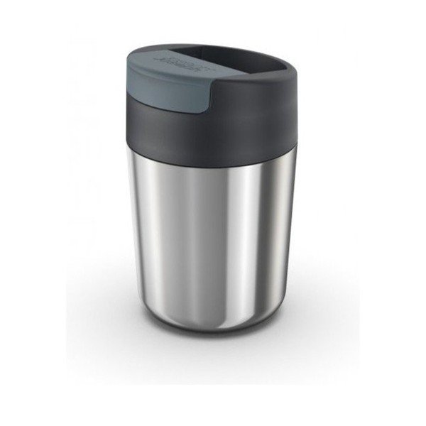 Cană de voiaj argintiu-albastru 340 ml Sipp – Joseph Joseph