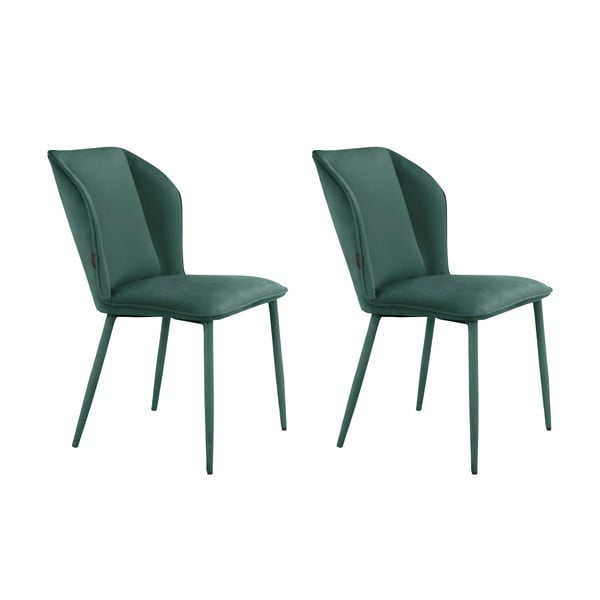 Scaune de dining verde 2 buc. din catifea Wilma – Støraa-image-4