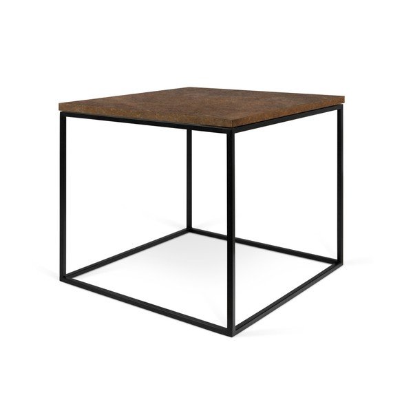 Măsuță TemaHome Gleam cu picioare negre, 50 cm, maro-image-3