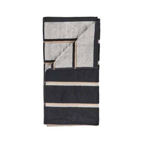 Prosop negru/gri deschis din bumbac 50x100 cm Sauna – Zone