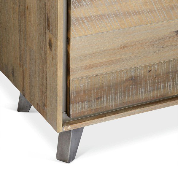 Vitrină în culoare naturală din lemn masiv de acacia 110x187 cm Malaga – Furnhouse-image-4