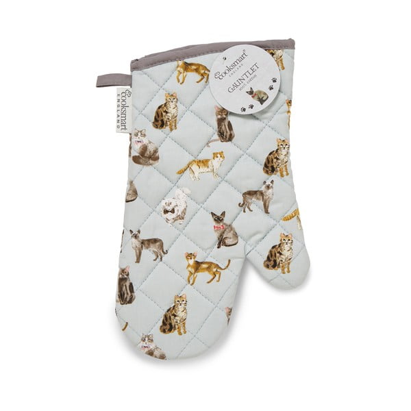 Mănușă de bucătărie din bumbac Cooksmart ® Curious Cats, albastru-image-2
