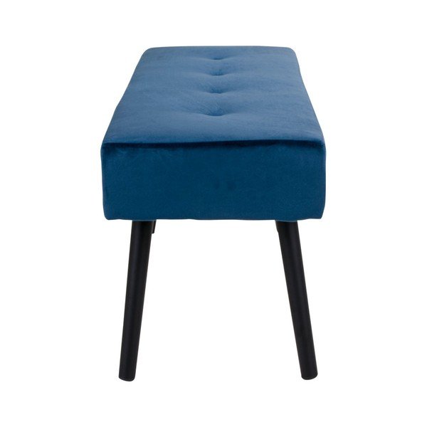 Bancă cu tapițerie de catifea House Nordic Skiby, 100 x 35 cm, albastru închis-image-2