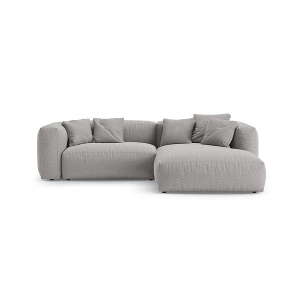 Colțar modular gri extensibil (cu colț pe partea dreaptă/cu șezlong) – Micadoni 