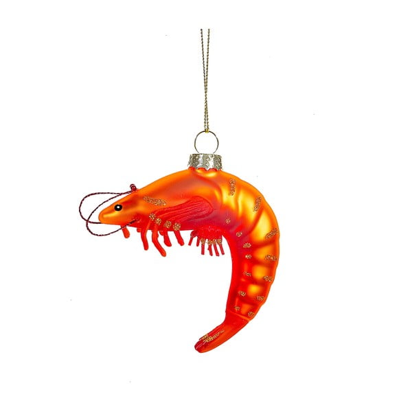 Ornament de Crăciun lucrat manual din sticlă 8 cm King Prawn – Sass & Belle