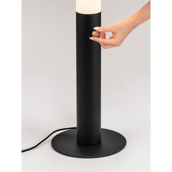 Lampadar negru mat LED cu intensitate reglabilă din oțel cu abajur din sticlă acrilică (înălțime 141 cm) Glaze – Nova Luce-image-2