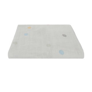 Cearceaf din muselină Kindsgut Dots, 60 x 120 cm, gri