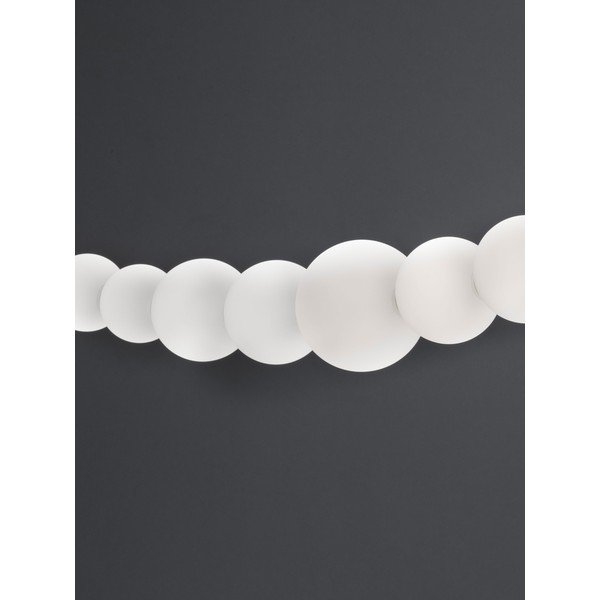 Lustră albă/aurie LED cu intensitate reglabilă din metal cu abajur din sticlă Perla – Nova Luce-image-3
