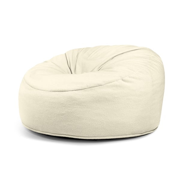 Fotoliu bean bag crem cu tapițerie din țesătură bouclé Om 135 – SLOWDOWN