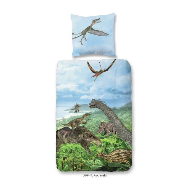 Lenjerie de pat din bumbac satinat pentru copii Muller Textiels Nature, 140 x 20 0cm