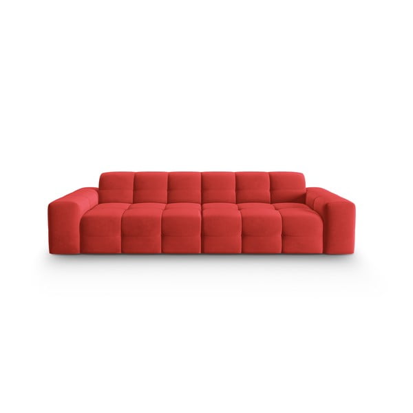 Canapea roșie cu tapițerie din catifea 255 cm Kendal – Micadoni Home