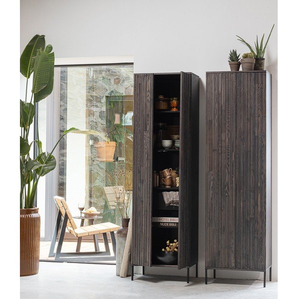 Dulap maro cu aspect de lemn de frasin 60x210x42 cm Gravure – WOOOD-image-1