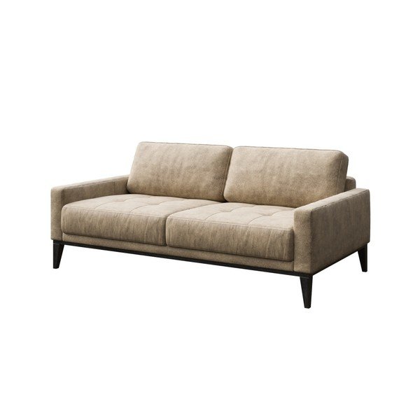 Canapea cu husă din imitație de piele MESONICA Musso Tufted, bej, 173 cm-image-2