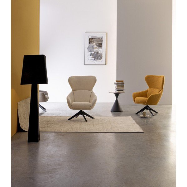 Măsuță auxiliară rotundă cu blat cu aspect de marmură ø 50 cm Joona – Bizzotto-image-1