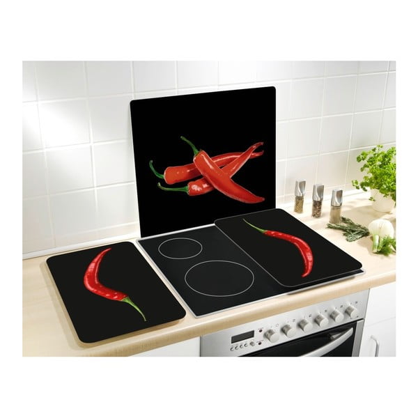 Protecție din sticlă pentru peretele de lângă aragaz Wenko Peperoni, 50 x 56 cm-image-2