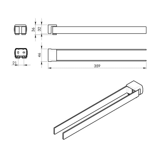 Suport pentru prosoape auriu de montat pe perete din metal Gedy Pirenei – Sapho-image-1