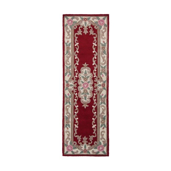 Covor din lână Flair Rugs Aubusson, 67 x 210 cm, roșu