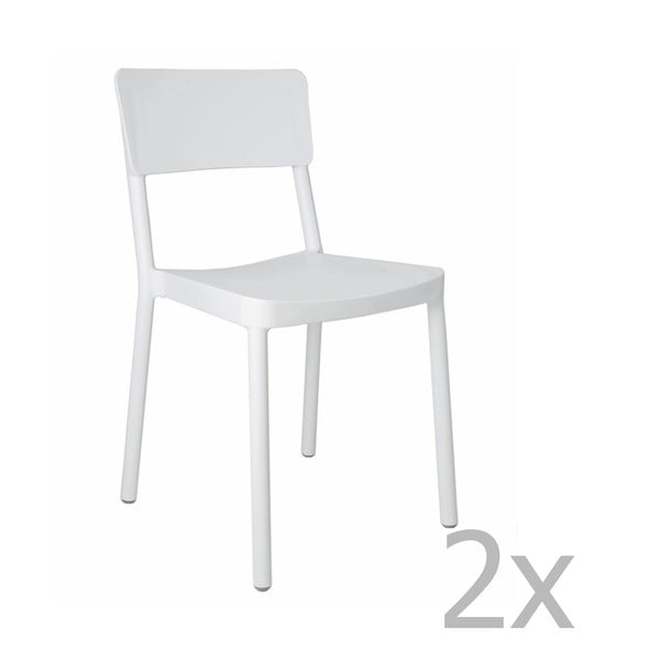 Set 2 scaune de grădină Resol Lisboa, alb