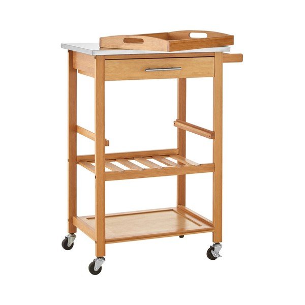 Măsuță de servire cu roți din bambus 41x58 cm Harlow – Premier Housewares-image-4