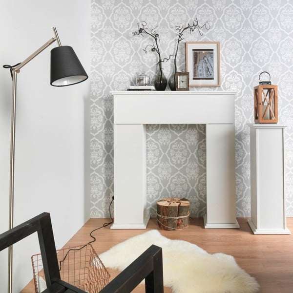 Ornament șemineu cu spațiu depozitare 13Casa Fireplace, alb-image-1