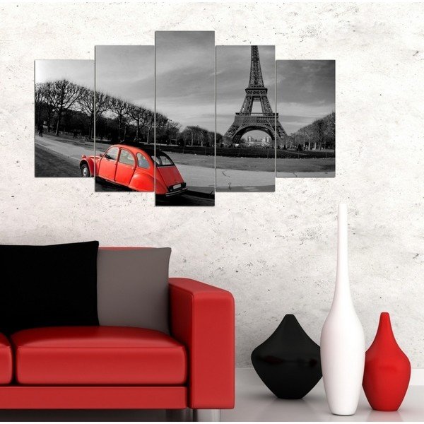 Tablou din mai multe piese 3D Art Romantic Eiffel, 102 x 60 cm-image-1