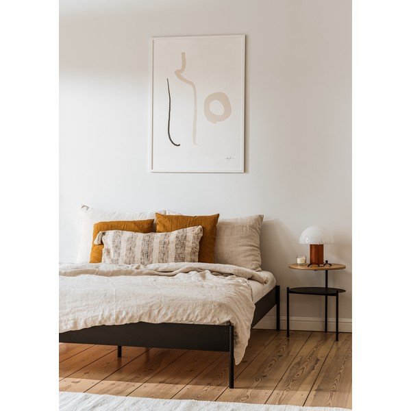 Pat matrimonial alb din oțel fără tăblie cu somieră 160x200 cm Eton Basic – noo.ma-image-3