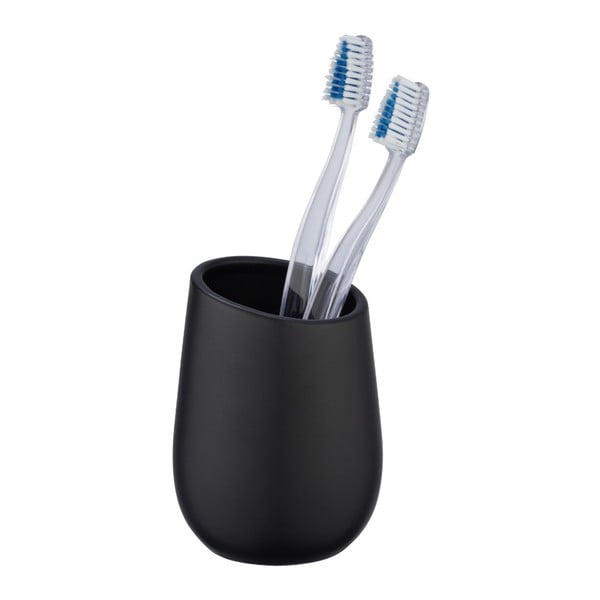 Suport din ceramică pentru periuțele de dinți Wenko Badi, negru-image-1