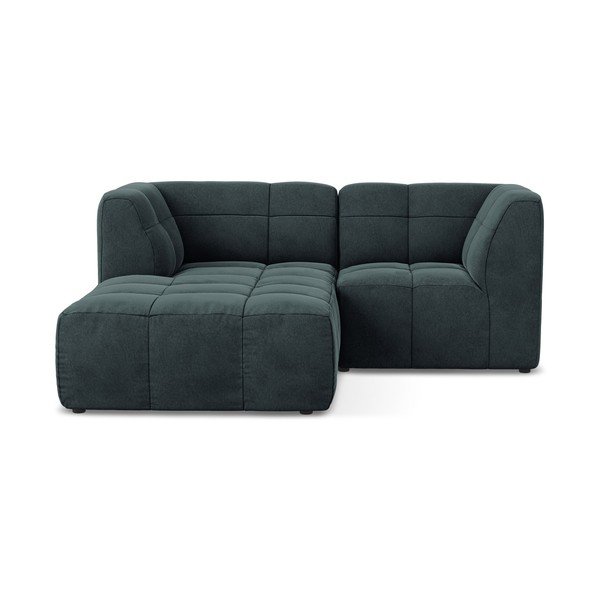 Colțar albastru cu tapițerie din catifea (cu colț pe partea stângă/cu șezlong) Aloha – Makamii