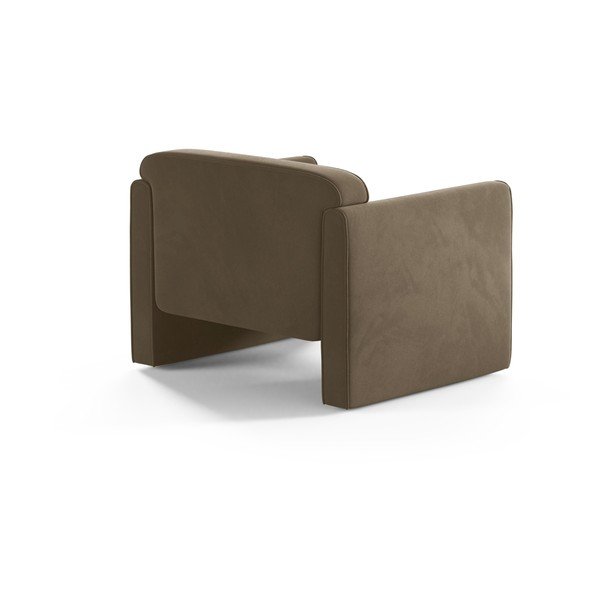 Fotoliu taupe cu tapițerie din catifea Abby – Micadoni -image-2