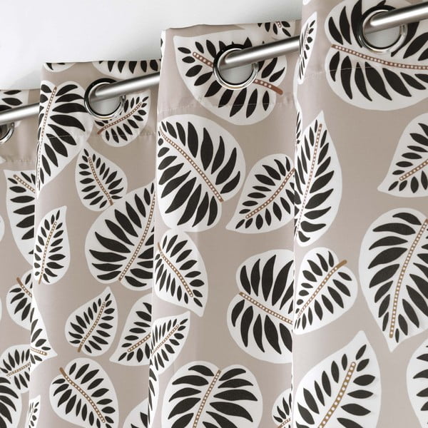 Draperie neagră-bej 140x260 cm Alma – douceur d'intérieur-image-1