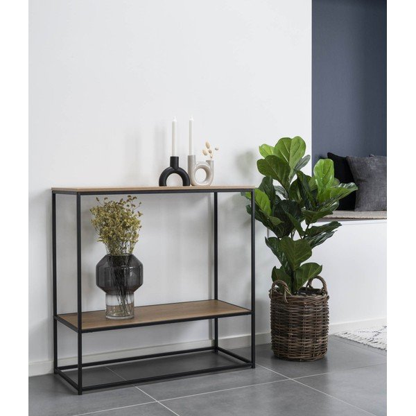 Masă consolă cu blat cu aspect de lemn de stejar 80x36 cm Vita – House Nordic-image-1