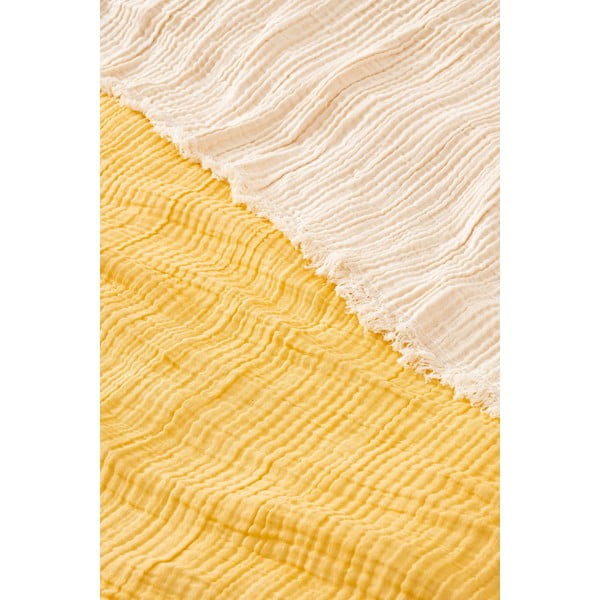 Cuvertură galbenă din muselină pentru pat dublu 230x250 cm – Mijolnir-image-1
