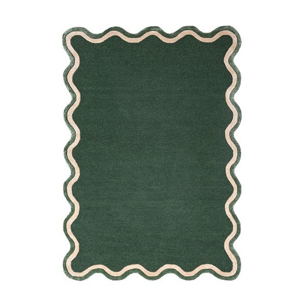 Covor verde închis țesut manual din amestesc de lână 200x290 cm Rivo Wool – Flair Rugs