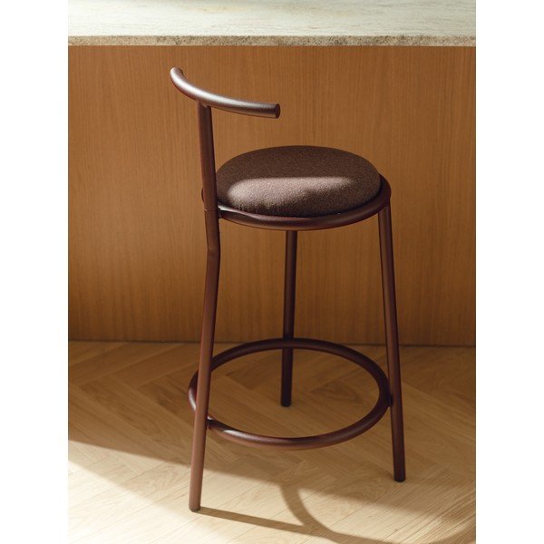 Scaun de bar burgundy din metal (înălțime șezut 68 cm) Hogo – noo.ma-image-1