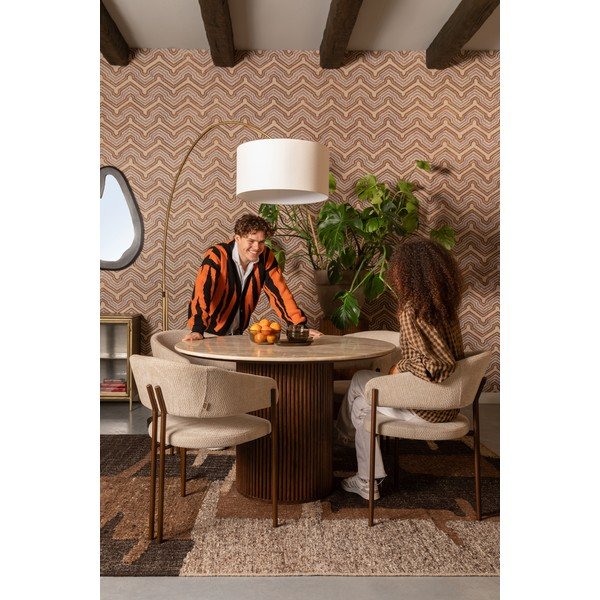 Masă de dining rotundă cu blat din piatră ø 115 cm Arda – Dutchbone-image-1