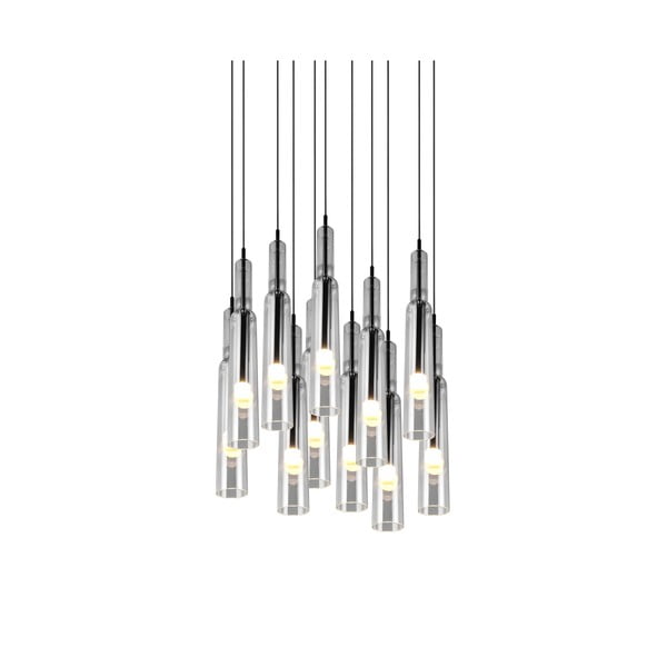 Lustră negru-argintiu  LED cu abajur din sticlă ø 50 cm Lucent – Trio Select-image-4