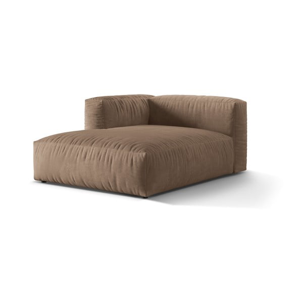 Modul pentru canapea modulară maro deschis cu tapițerie din catifea (cu colț pe partea stângă) Martina – Micadoni -image-1