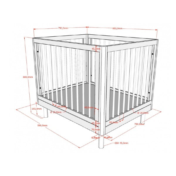 Țarc pentru copii în culoare naturală din lemn de stejar 95x75 cm Forrest – Vipack-image-2