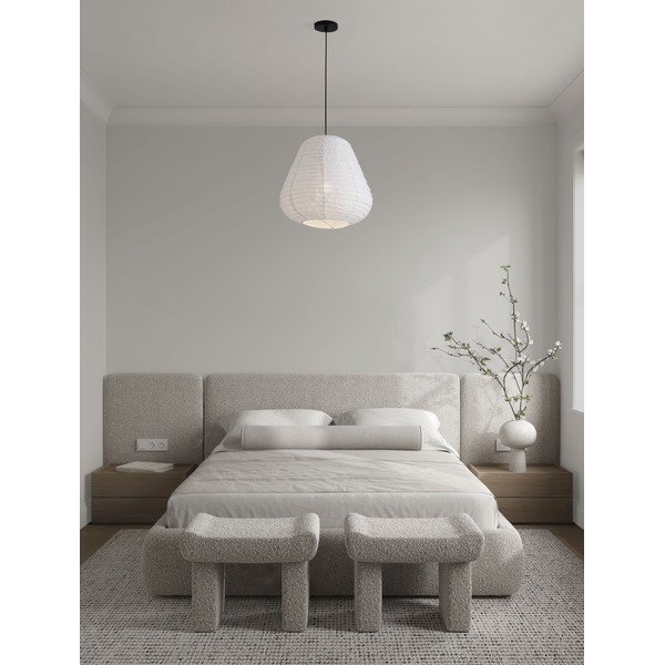 Lustră albă din in ø 50 cm Linnet – Nova Luce-image-1
